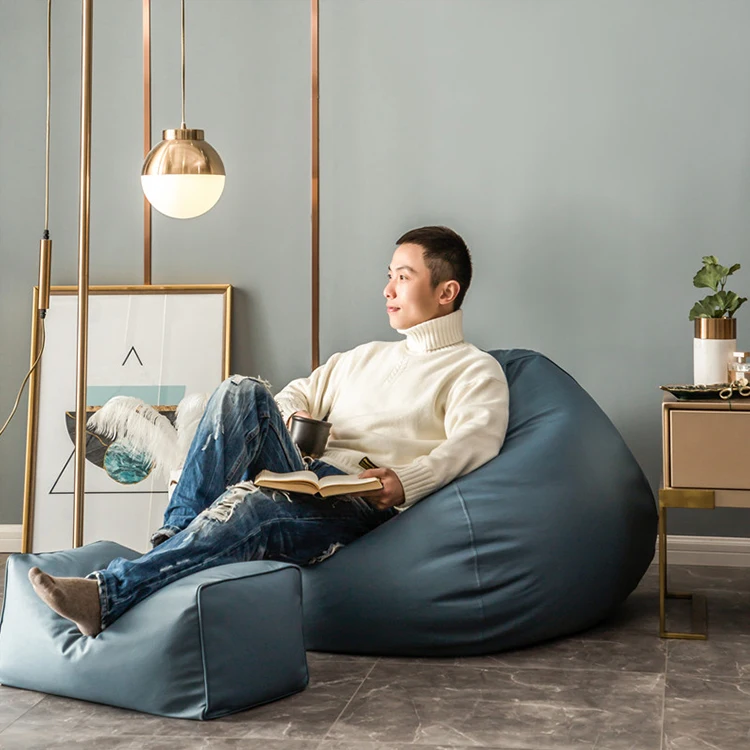 Customized Soft Pouffe Lazy Sofa Indoor Living Room Furniture Bean Bag Sofas Foot Rest Stool Modern Set living room furniture