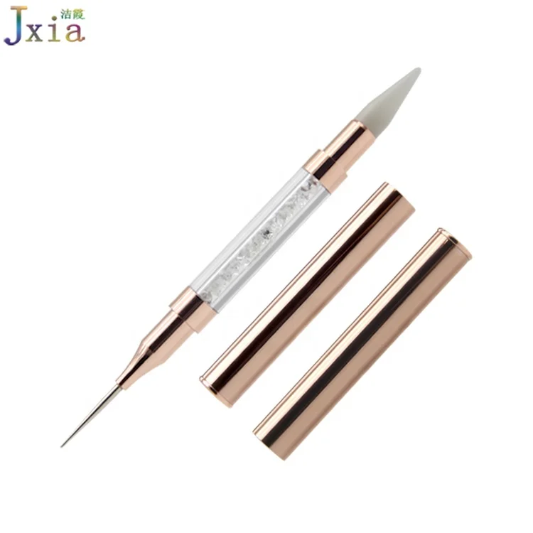 Jiexia New Gem Crystal Picker Pencil Nail Art Dotting Pen Rhinestone Kit with Wax Picker for Nails