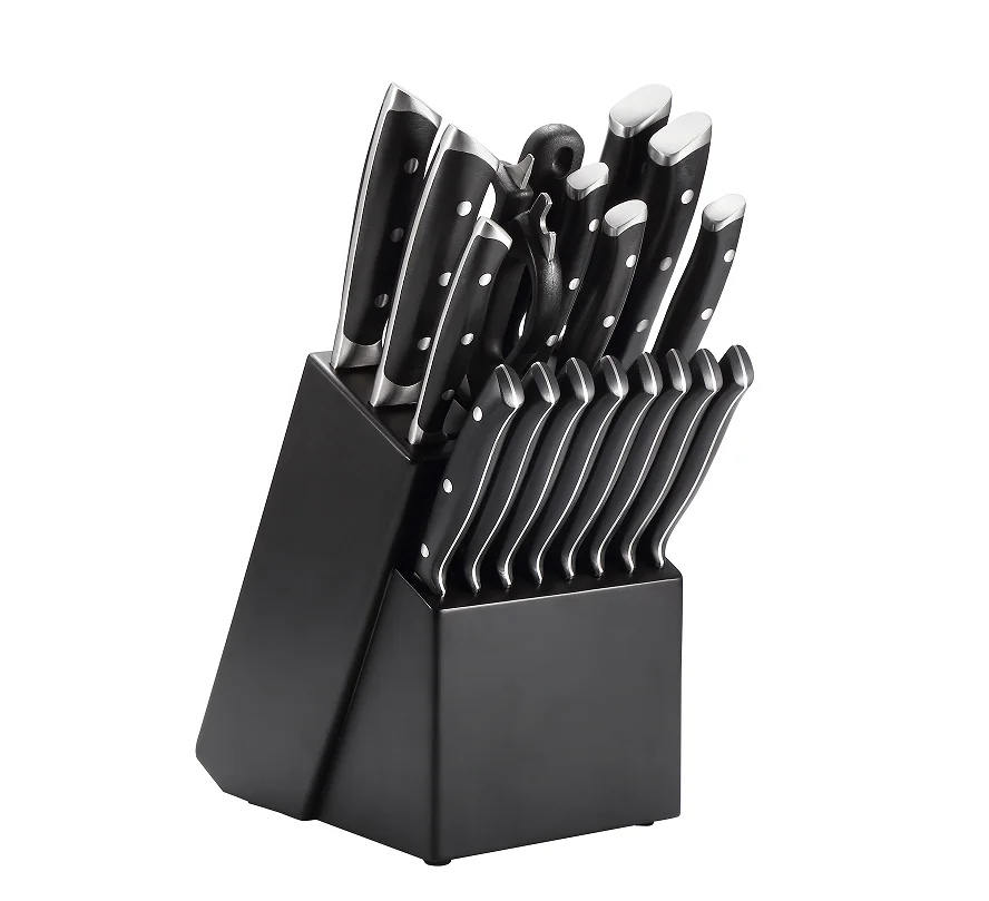 19 pcs custom logo Stainless steel forged Japanese chef kitchen knife set with wooden block set