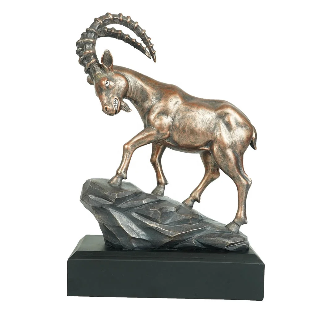 Customized polyresin bsci factory oem home indoor decor handmade resin goat sculpture for sale