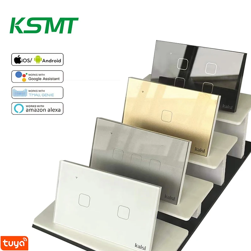 KAISI smart switch US standard smart wireless switch 118 type zigbee smart 4 gang glass touch panel switch Vietnam Thailand