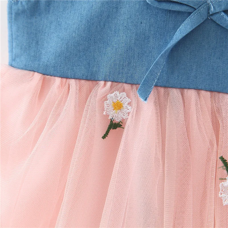 
2019 Girls Casual Party Pinafore Flower Kids Ruffle Shoulder Floral Baby Dress 