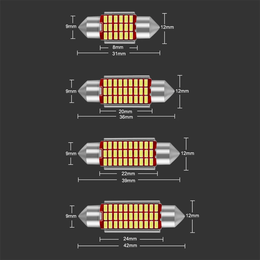 Factory Car C5W Led 31mm 39mm 42mm Festoon Bulb Light C10W led 36mm Interior Dome Reading License Plate Auto Lamp DC 12V