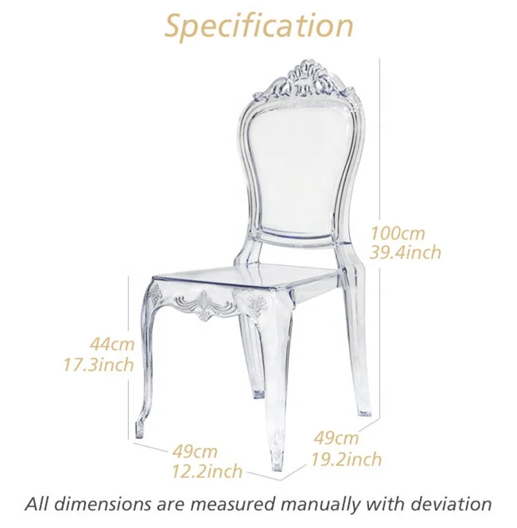 China factory resin acrylic crystal clear wedding beauty Princess chair