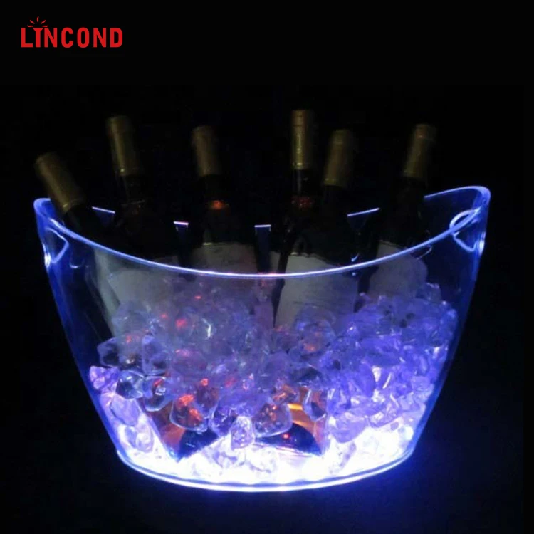 Lincond оптовая продажа роскошный большой ведро для льда со светодиодной подсветкой 12 л вечеринки бара
