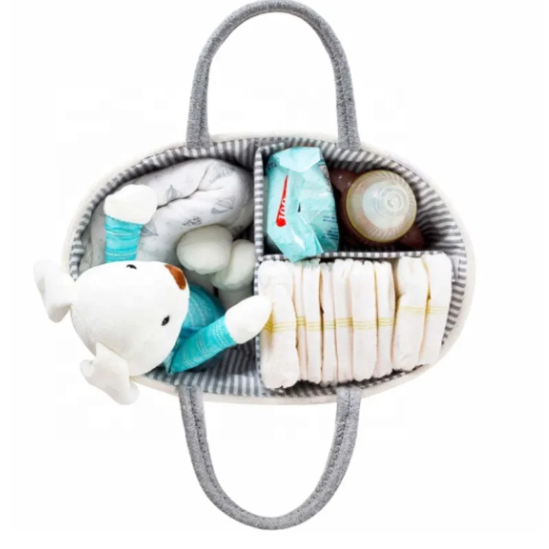 ENWEI Portable felt diaper caddy organizer mummy storage bag felt baby diaper caddy mommy bag nursery organizer