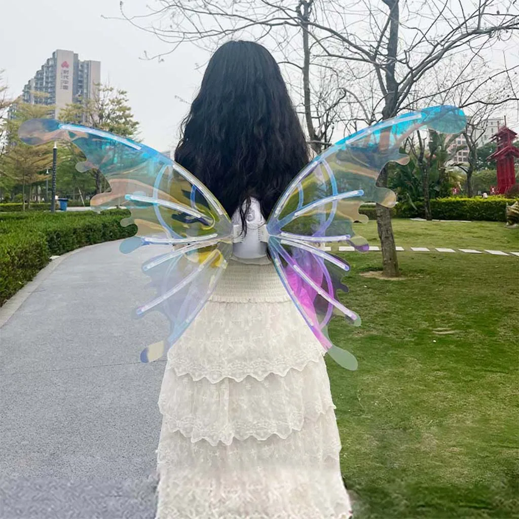 Hotsale Music and led flashing DIY Butterfly wings Girls Butterfly Angel Wing Costume Set Stage Props luminous fairy wings