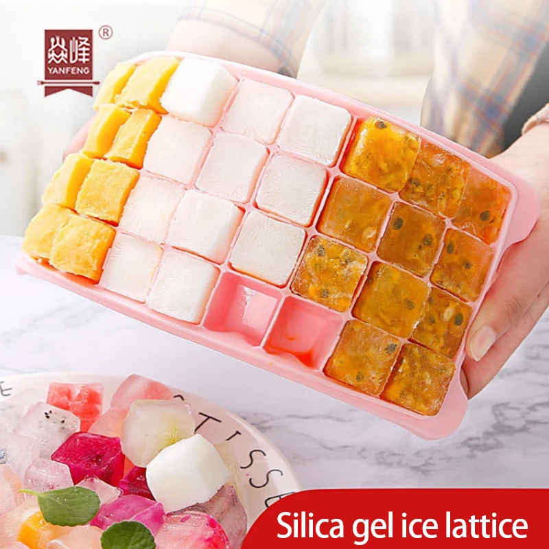Silicone Ice Cube Tray Food Grade Reusable Elastic Model Used For Making Cake Cream Ice Cubes Freeze Mould Mold