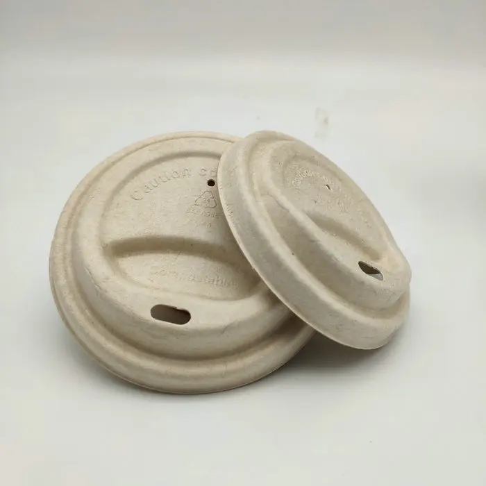 
Eco friendly Bagasse lids wholesale bagasse sugarcane lids high end with logo compostable 