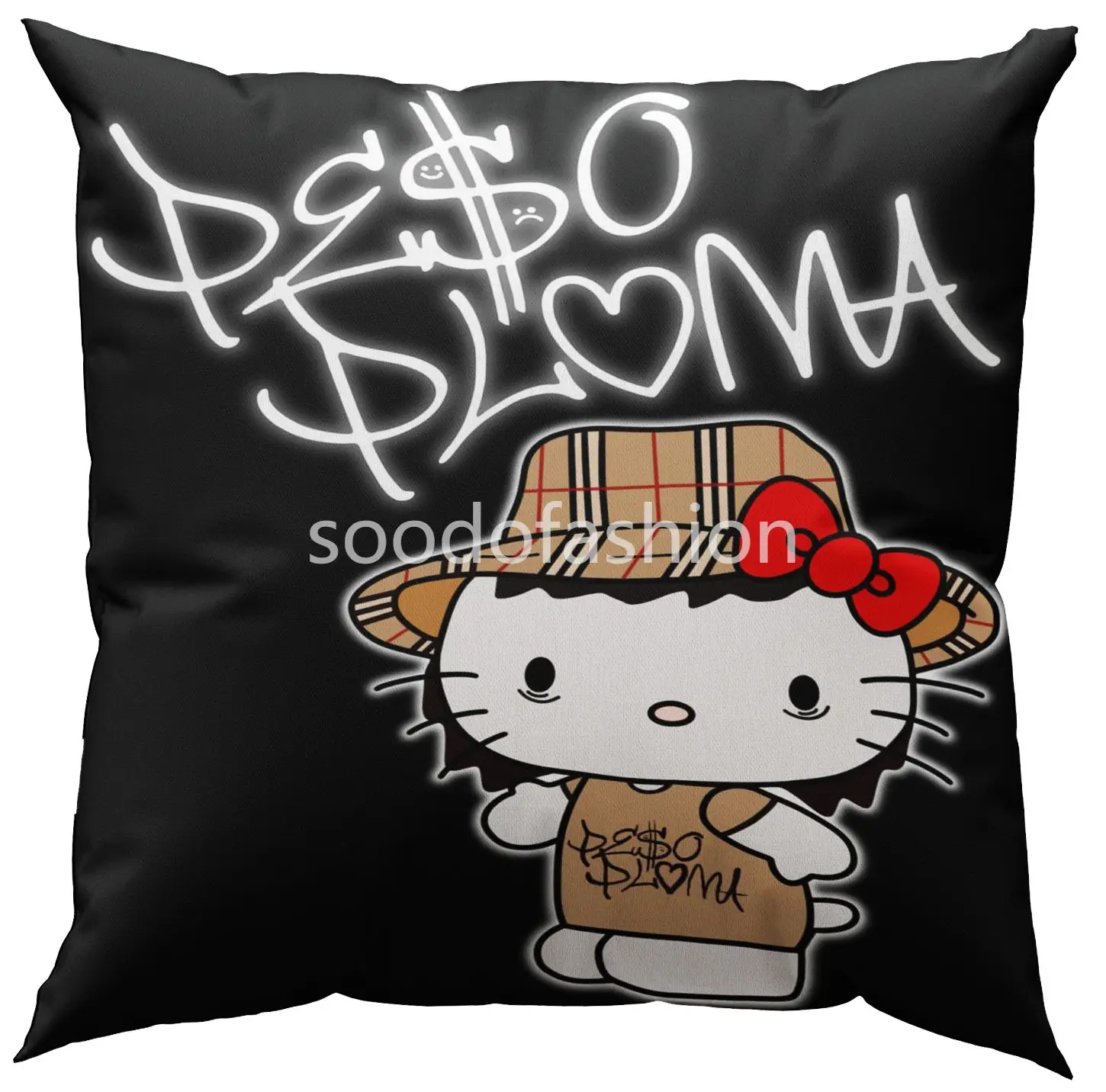 Модный 2023 Peso Pluma Kitty стиль на заказ сублимационный мультяшный Karol G двухсторонний принт наволочка