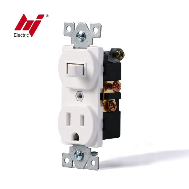 Дуплексный стильный комбинированный переключатель 15 а 120 В переменного тока 5-15R розетка заземление