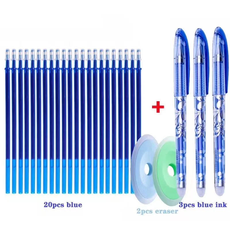 Promotional custom cheap price 0.5 washable handle magic erasable pen set refills Erasable neutral pen sets