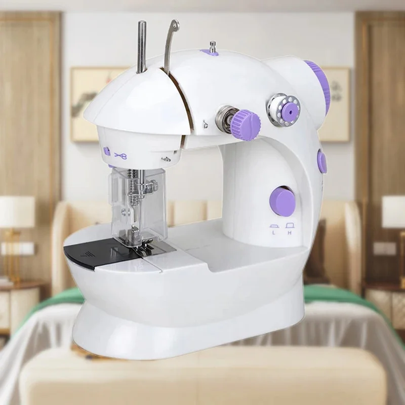 Double Thread Household Lighting Function Mini Electric Automatic Winding Overlock Sewing Machine