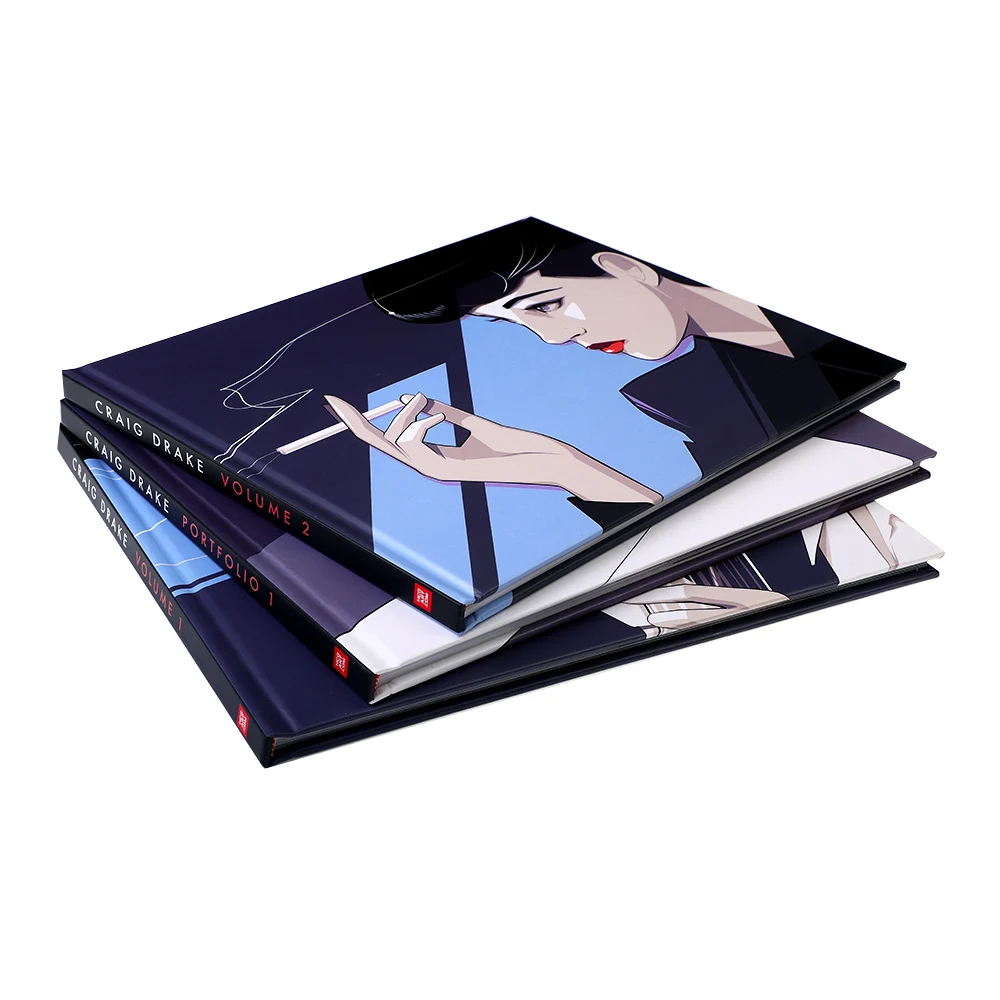 Custom high quality custom printing hardcover book with slipcase