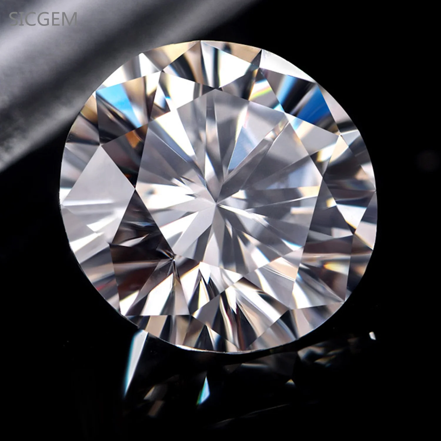 SICGEM Gemstone Moissanite Jewelry Making Moissanite Diamond  5ct D Color VVS 5 0mm White Stone Round  Loose Moissanite