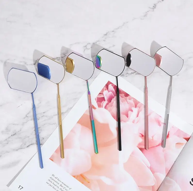 Eyelash Mirror Large Makeup Mirror Magnifying Beauty Long Handle Mirror For Checking False Eyelashes Tools