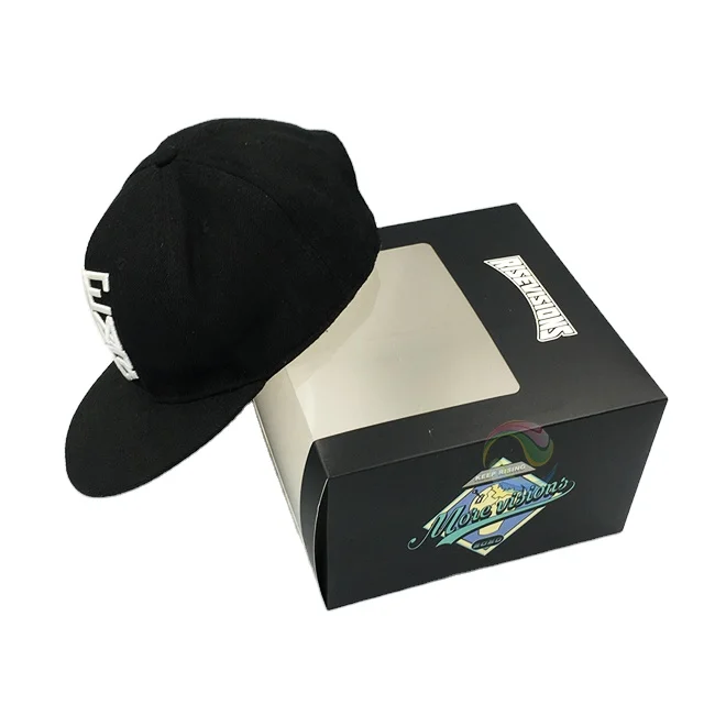 Low MOQ Square Foldable Paper Baseball Cap Packaging Box
