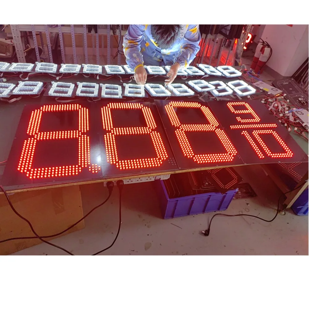 8.889/10 7 segment PCB design RF remote wireless LED gas price sign