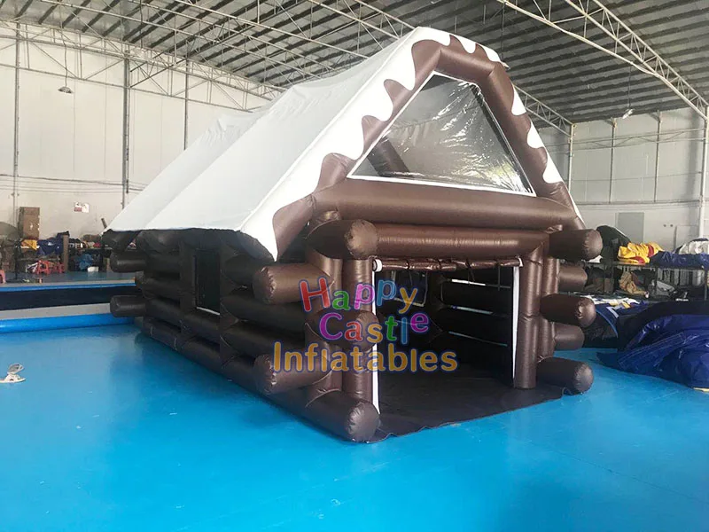 Custom  log cabin inflatable bounce house inflatable log cabin tent house tent for sale