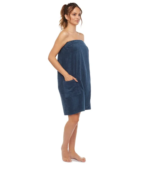 Womens Wrap GOTS Certified Organic 100% Turkish Terry Cotton Adjustable Closure Bath Towel Misty Rose, Small