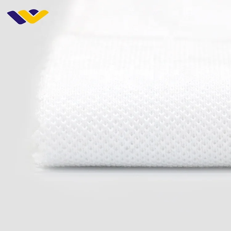 Wholesale organic cotton textured thermal 100 cotton knit fabric polo shirt