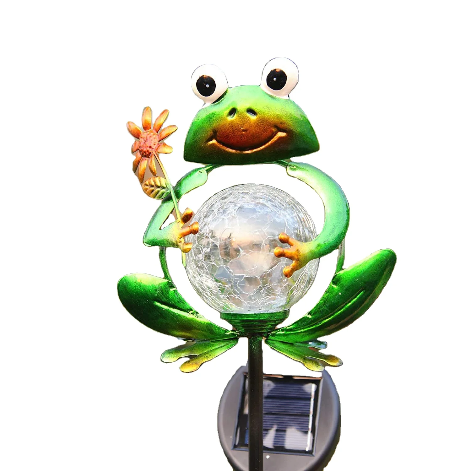 Наружная металлическая лягушка садовый декор солнечные огни украшения