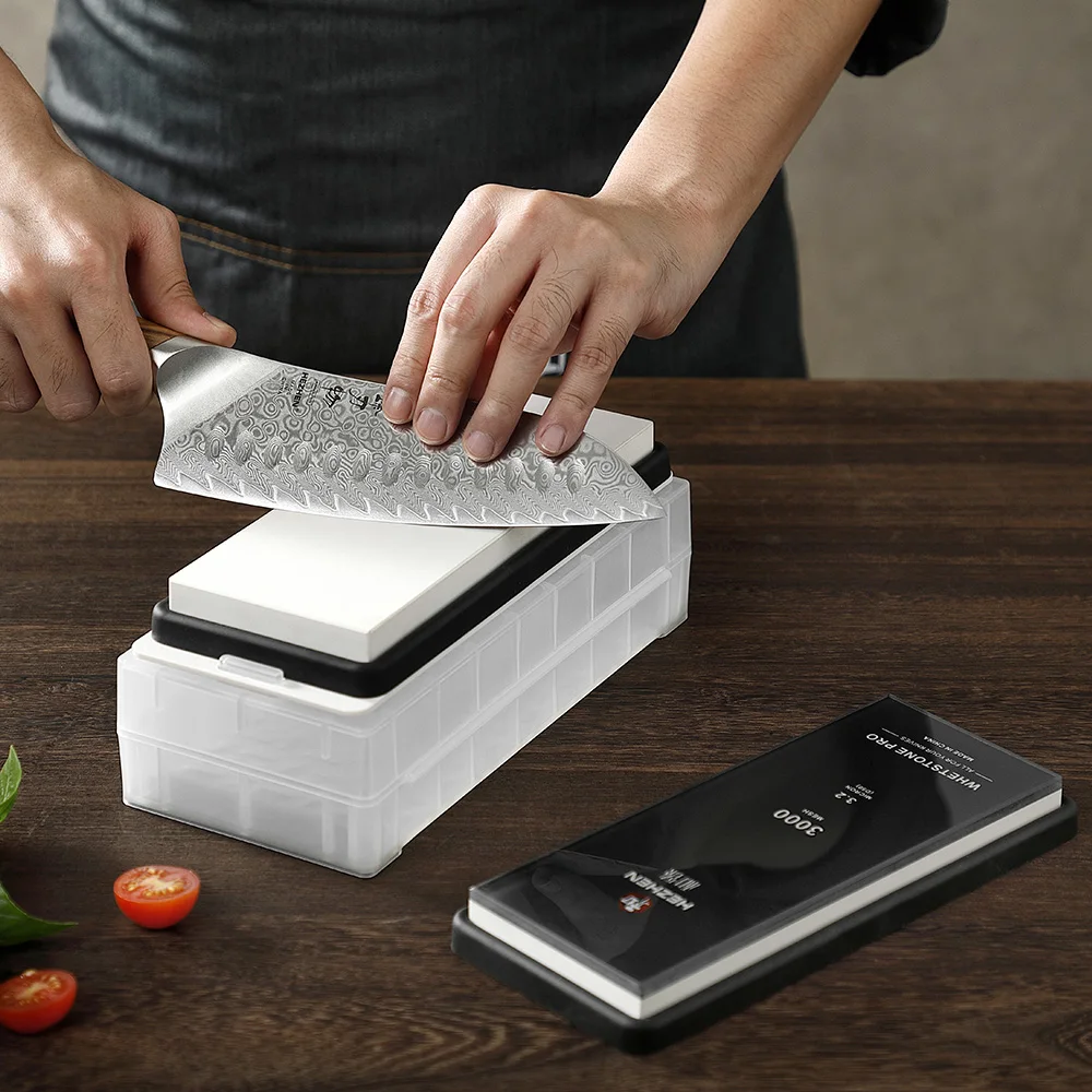 New Professional Glass Base Whetstone Set Non-Slip #3000/10000 Grit Premium White Corundum Knife Sharpening Stone Custom