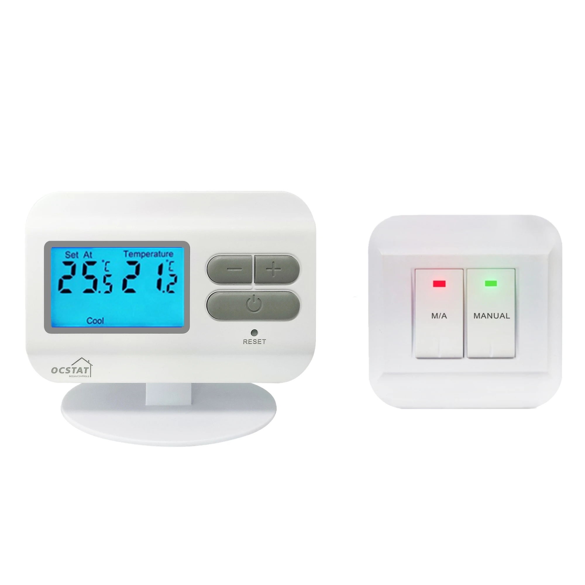 Wireless Non Programmable Heating Room Thermostat White Hotel Home OEM ODM