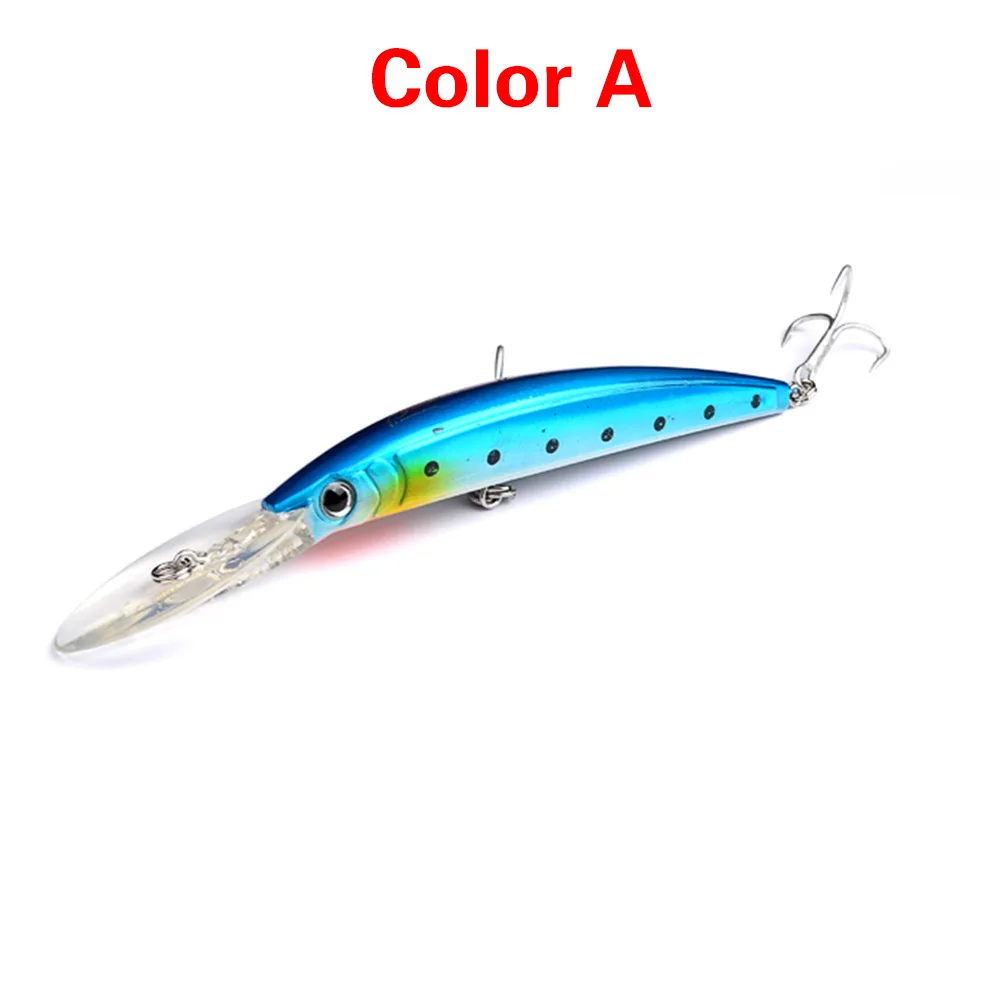 ZHUORUN Trolling Fishing Bait 27g 170mm Deep Diving Pesca Long Lip Fishing Lures 3D Eyes Minnow Lure For Trolling Lures Baits