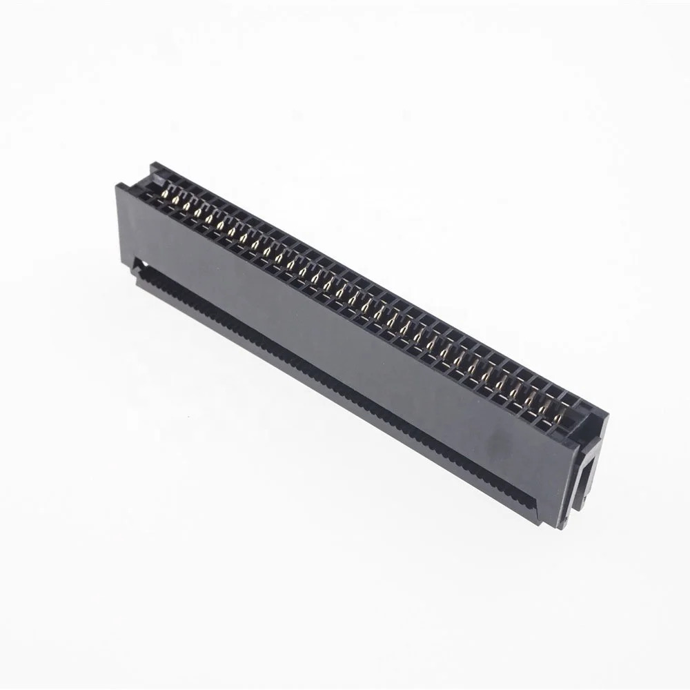 
IDC Type Card Edge Slot 2.54 mm Pitch 64 Position Socket 1.27 mm Ribbon Cable Connector Board Gold finger Receptacle HIF5D 