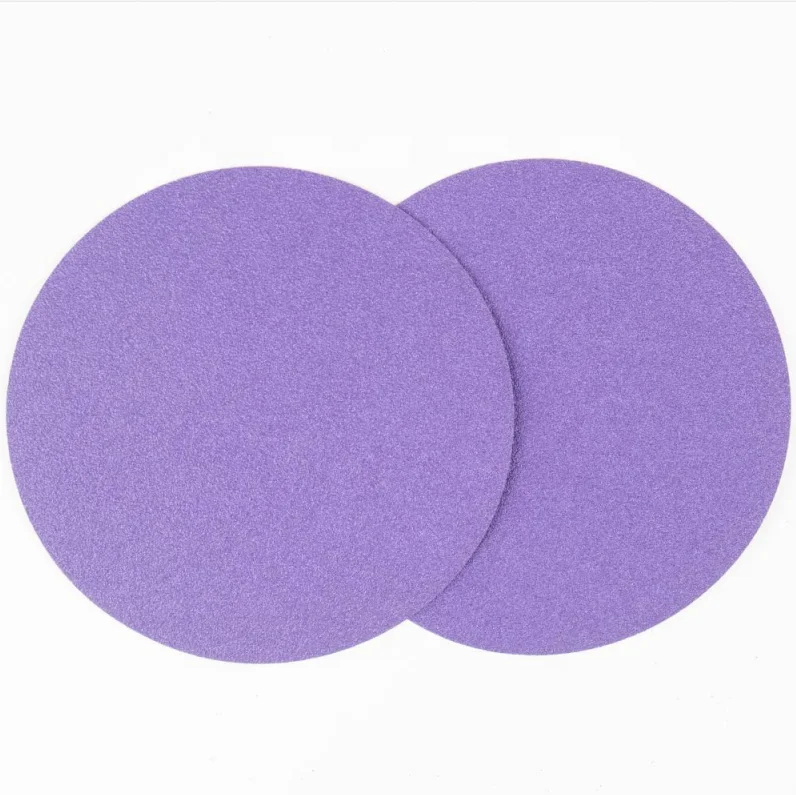 Wholesale Abrasive Purple Ceramic Sandpaper 150mm Hook & Loop Abrasive Paper Disc