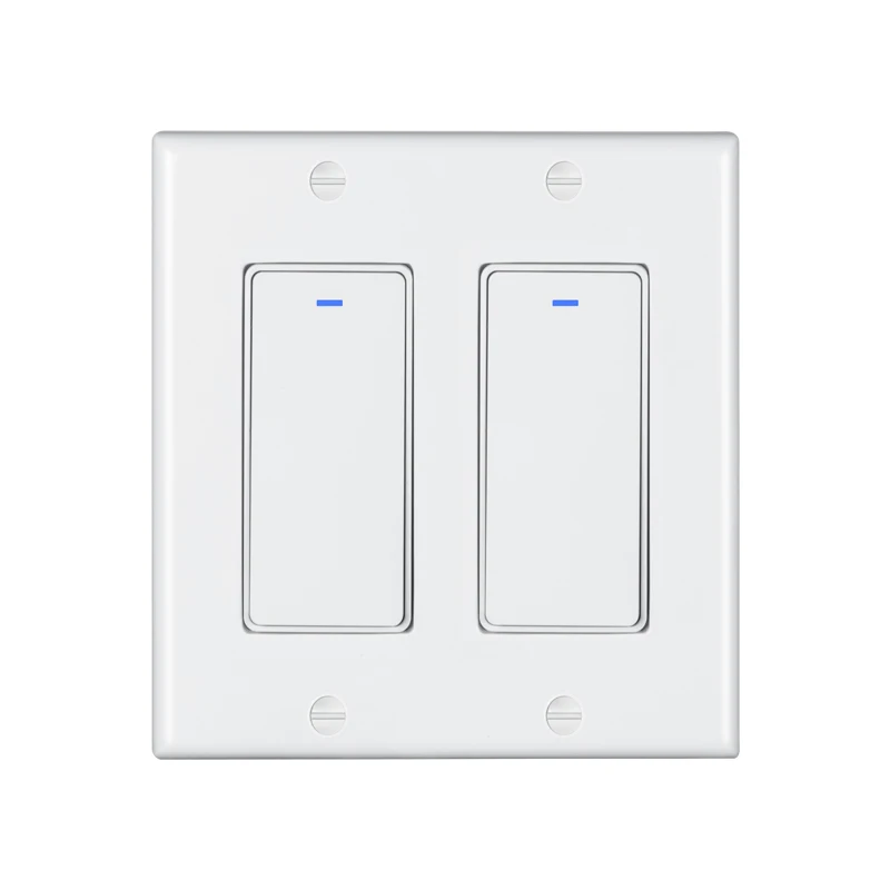 Tuya Smart Life APP WiFi 2 Gangs Push Switch Light Wall Google Home Amazon Alexa Smart Switch US Light Switch