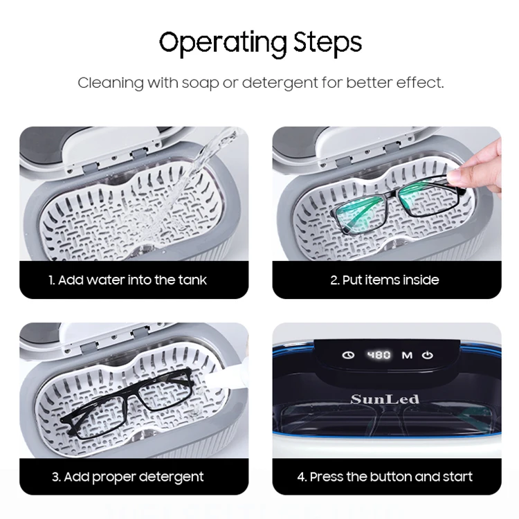 OEM ODM Ultra Sound Glasses Cleaner High Frequency Vibration Dental Ultra Sonic Cleaner Portable for Jewel