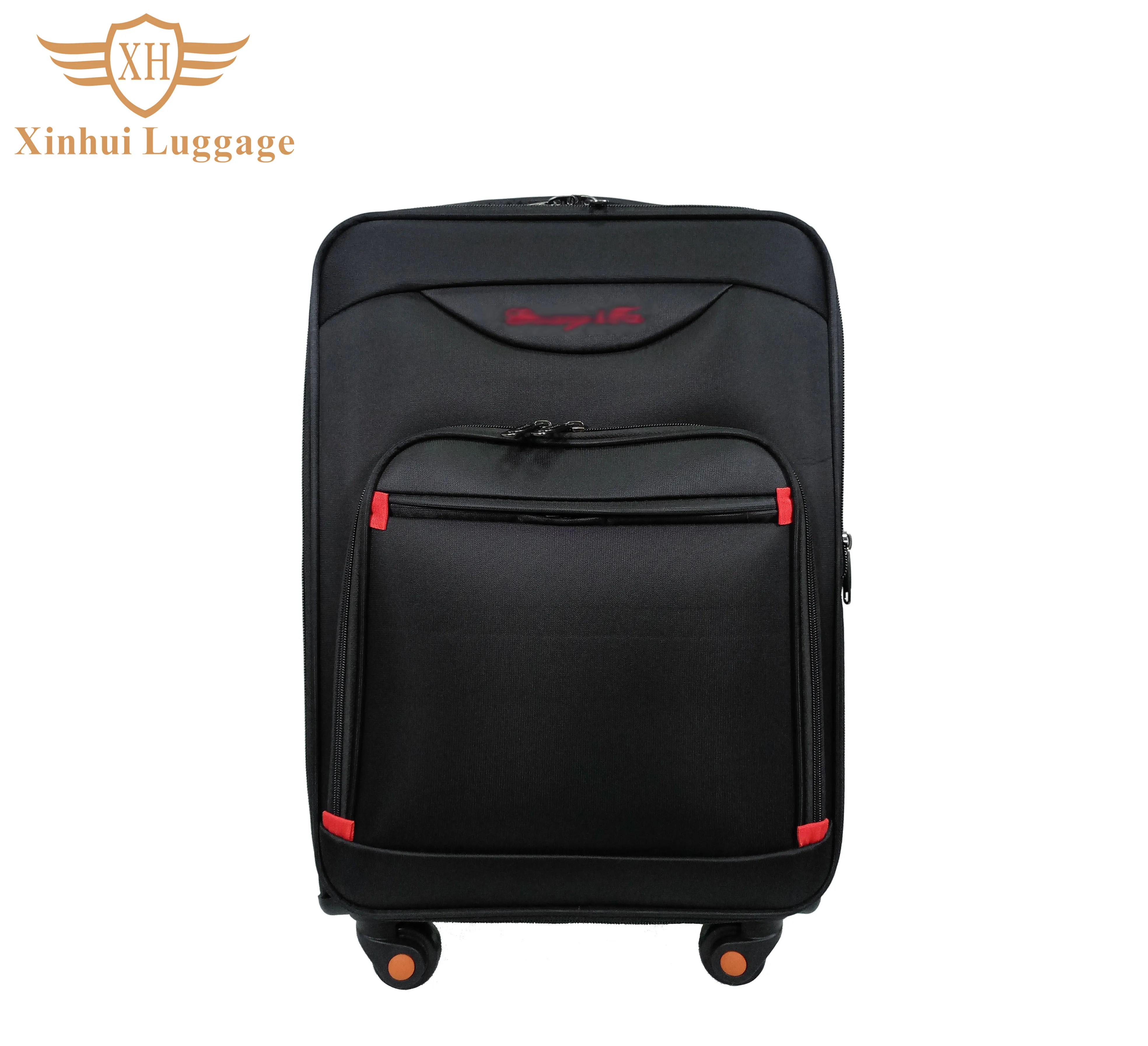 Cheap polyester 600D spinner wheel luggage set 3 pcs EVA lightweight soft trolley luggage