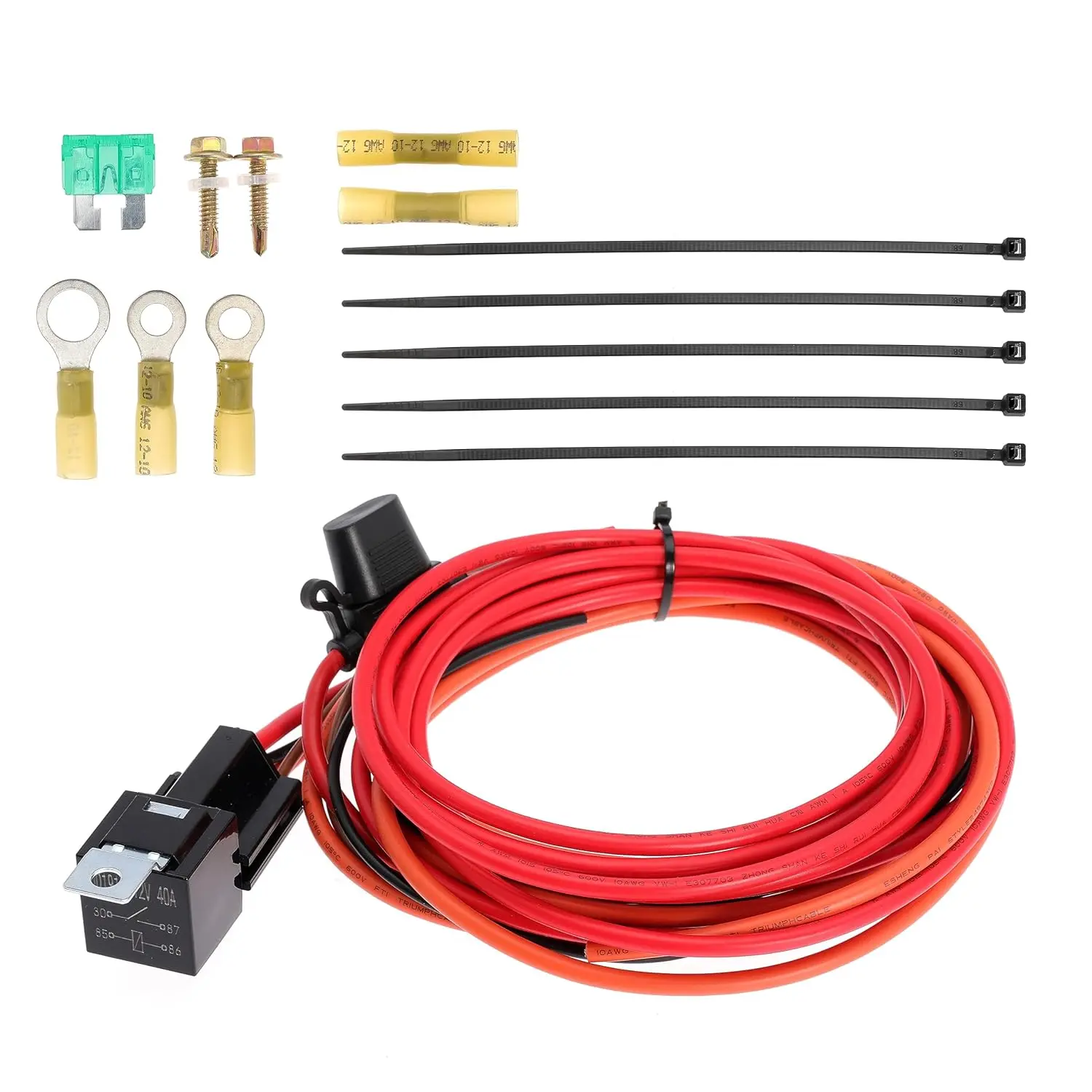 40A Relay 30A Fuse Box Wire Harness Waterproof Fuel Pump Relay 12V Harness Replacement Heavy Duty 12V Relay Cable Kit