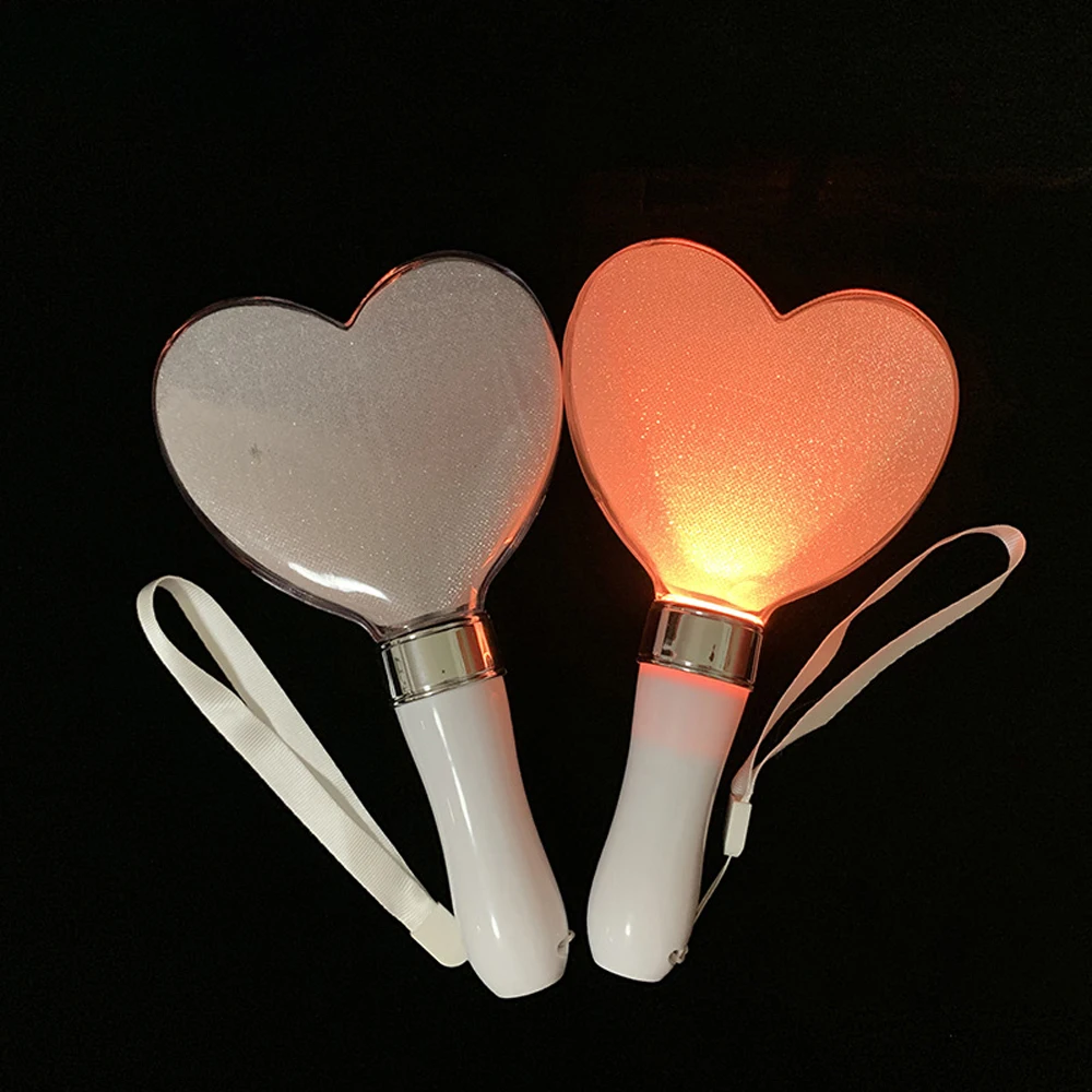 Novelty Cute light up LED Heart Wands light 15 colors Cheer stick lights with Heart Shape for Halloween Concerts Event Party