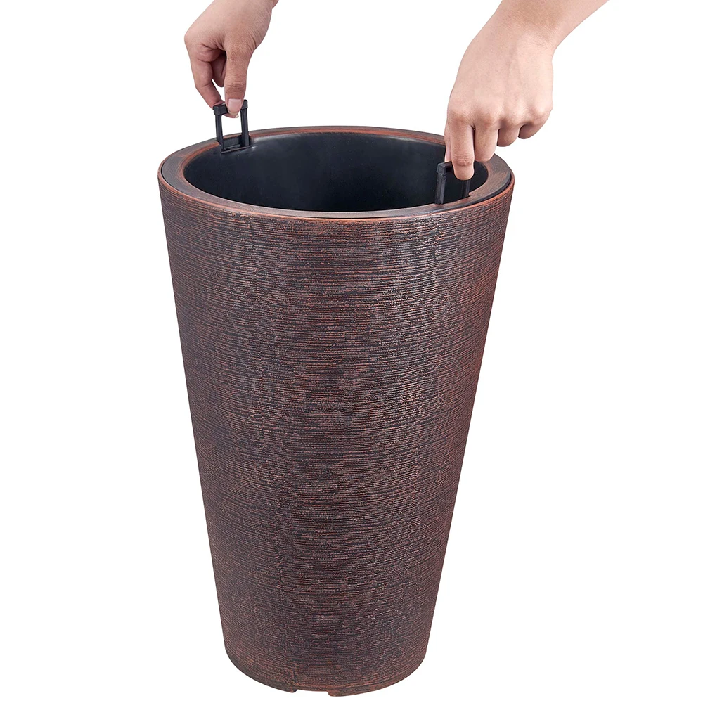 KD9951-KD9954 Big Round self watering Separate Inner Home decorative plant pots indoor