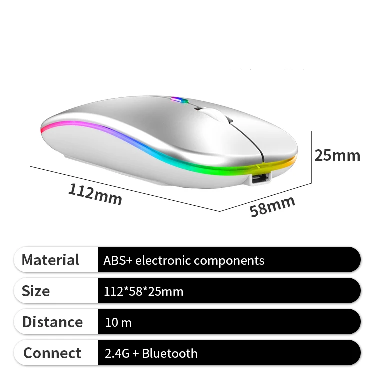 Wholesale Wireless Mouse 2.4GHz Ultra-Thin Rechargeable Silent Computer Mouse for Corporate