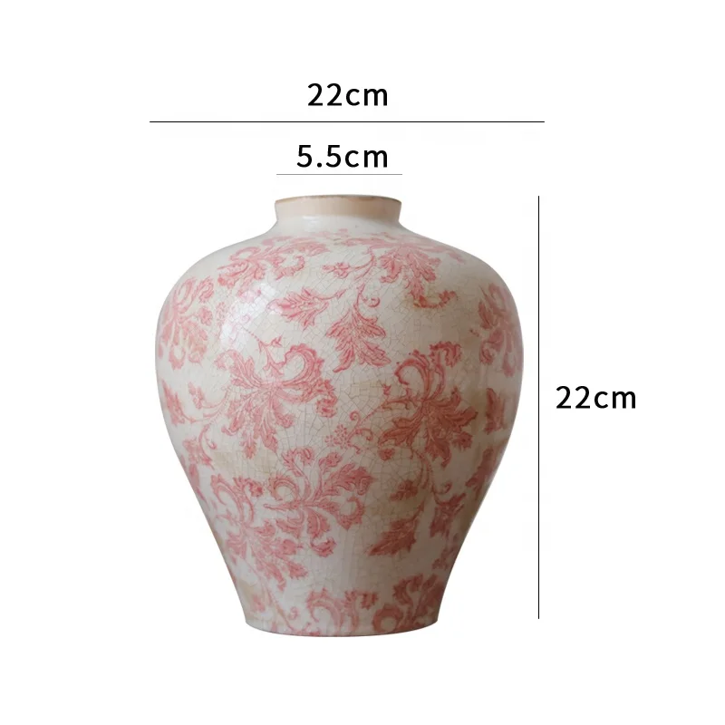 High Quality Table Pink Small Round Flower China Ceramic Vase for Hotel Home Wedding Christmas Decoration
