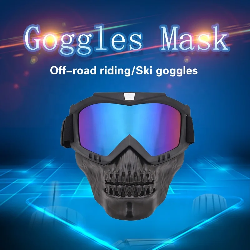 Motorcycle goggles Face mask scratch-proof square lens Windproof motorcycle motorcycle cross helmet goggles