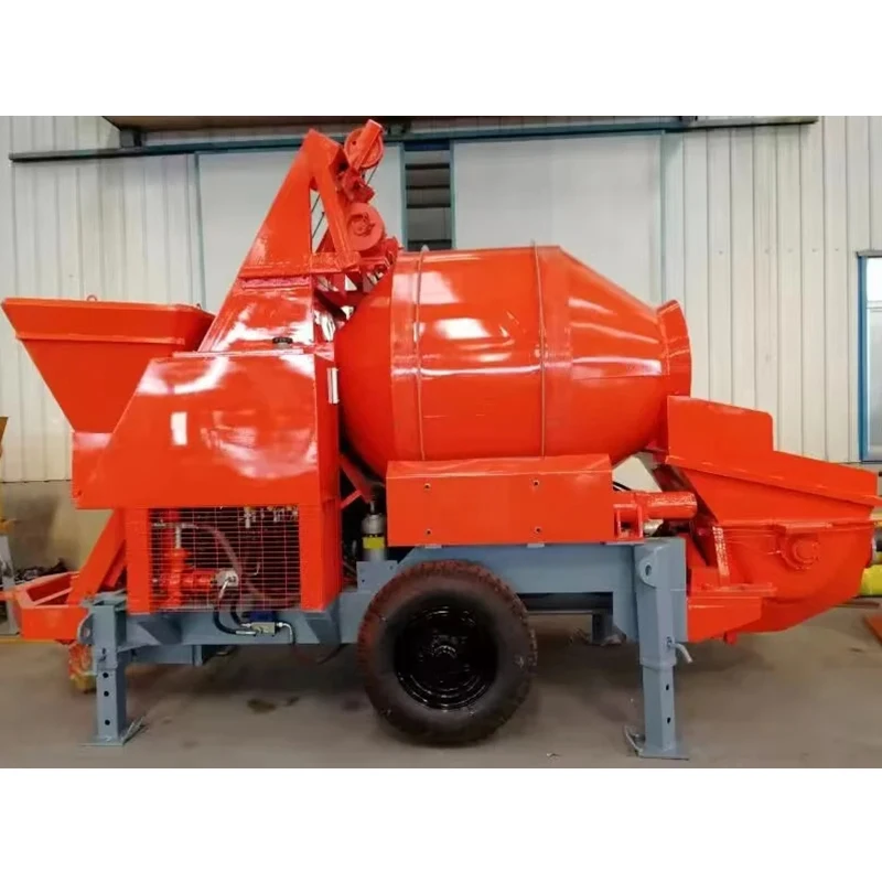 Small Fixed Concrete Pump Boom Clamps Crane Concrete Mixer With Pump Machine Trailer 40m3 Concrete Mixer Pump