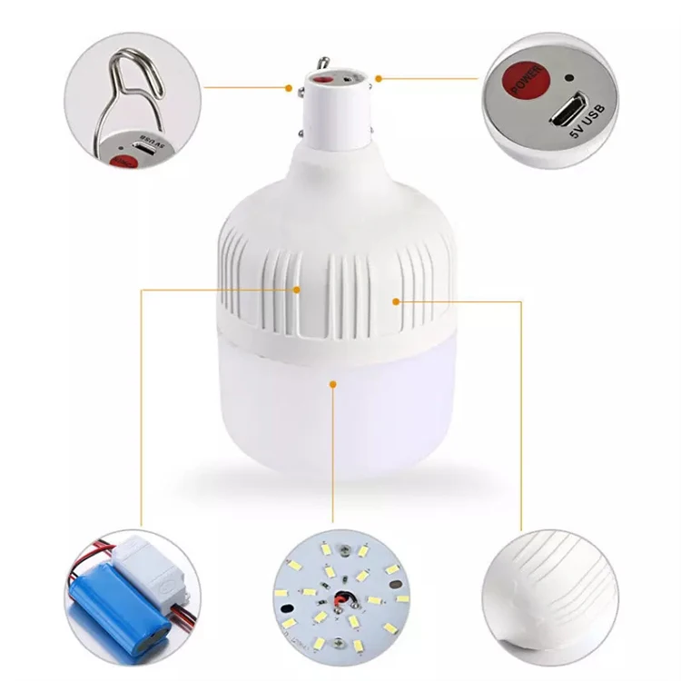 led usb emergency bulb emergency bulb with hook ABS b22 E27 E14 dc emergency led bulb with charging batteries