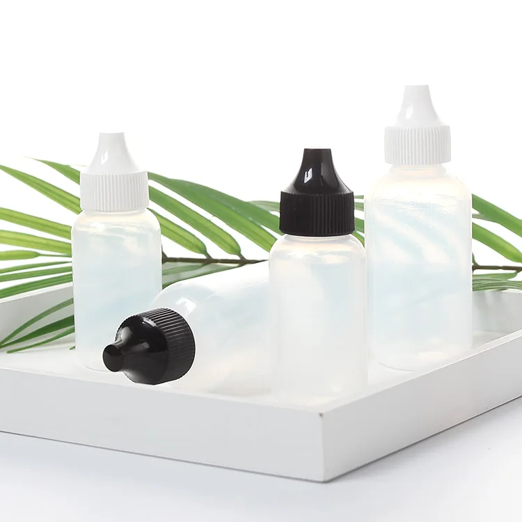 30ml Empty PE Squeezable Plastic Dropper Bottle for Wig Lace Glue  Airbrush Makeup Liquid Foundation