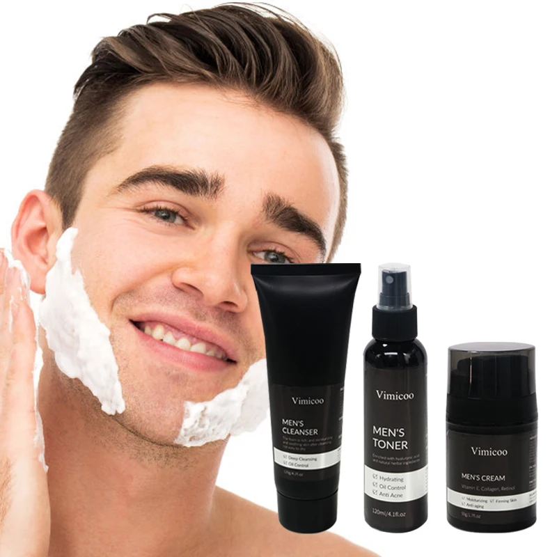 Best Sale Private Label Facial Beauty Products Kit Anti Wrinkle Brightening Face Skincare Set For Men Skin Care