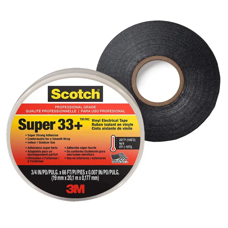 Black Rubber 3 m 33+ Adhesive Insulating 0.18mm PVC Vinyl Insulation Tape Cinta Aislante Electrica Super 33