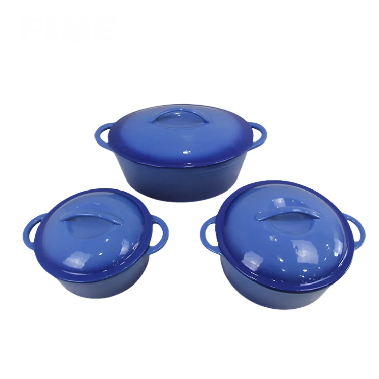 Floral Enamel Cast Iron Cooking Pot Dutch Oven With Lid Nonstick Coating Casserole Cooker Cookware Set For Home Kitchen