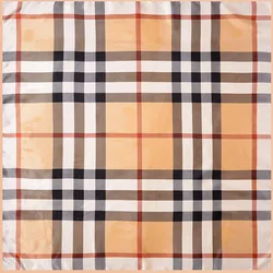 2020 Foreign trade hot plaid printed satin silk scarf 90*90cm large square scarf Malaysia hijab