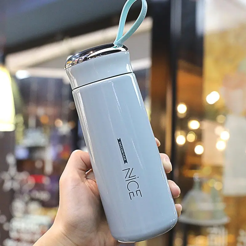 Custom Logo  Steel Vacuum Cup Creative Fashionable Thermos for Coffee Water High Temperature Resistance Lid