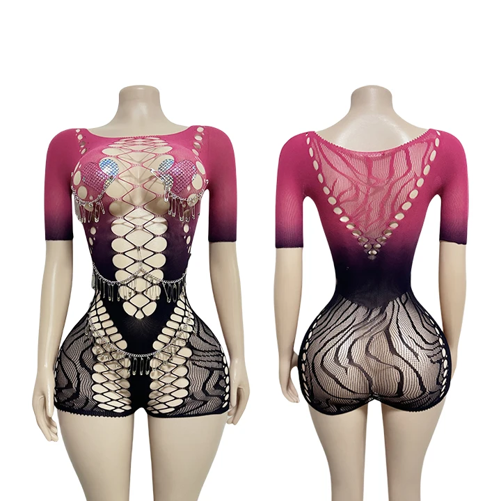 Rave Outfit Festival Safety Pin Charms Ballroom Leotards Exotic Dancewear Women Dance Wear Pole Dance Wear