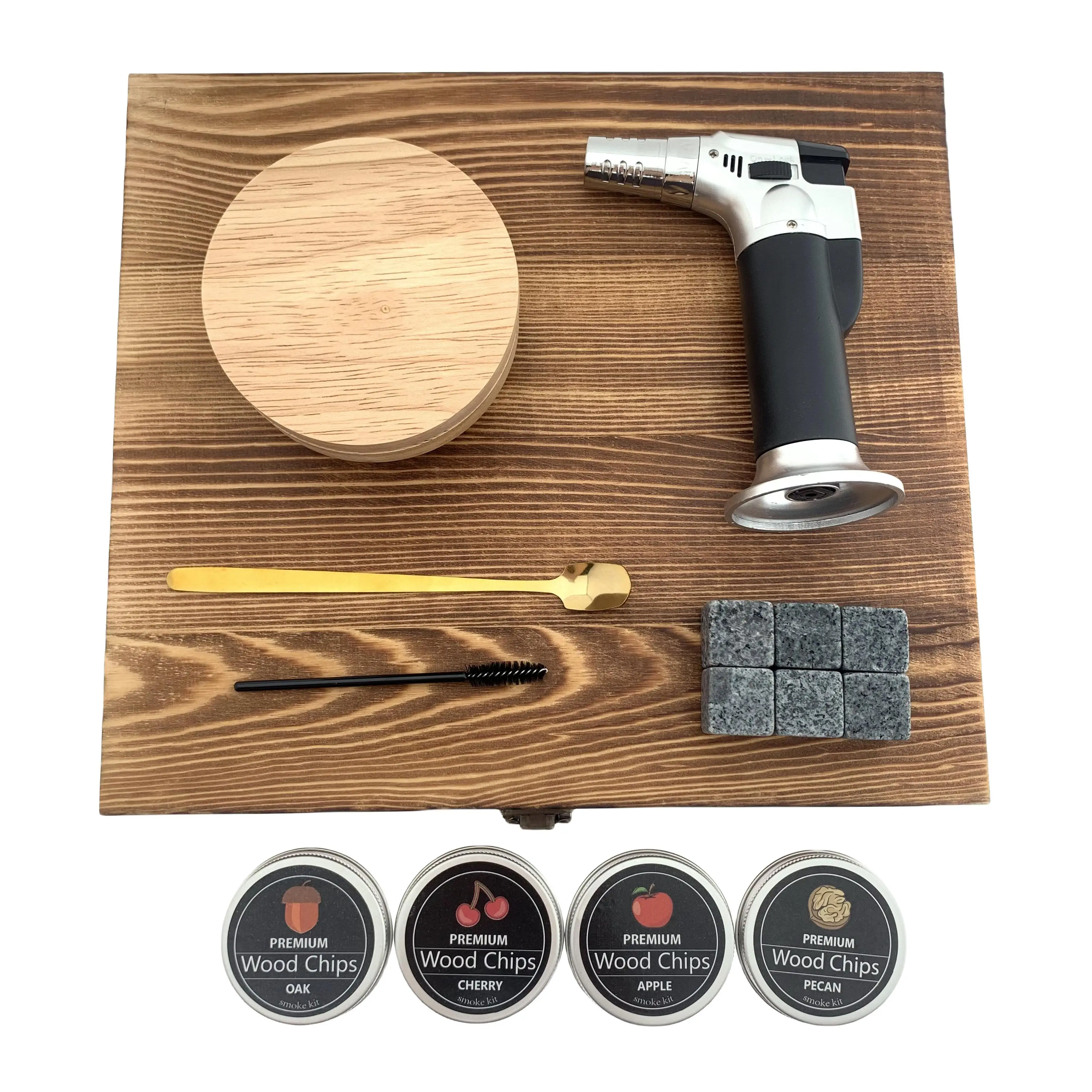 Bartending Smoked Whiskey Drink Cocktail Smoker Kits Whiskey Natural Stones Smoke Smoking Top for Cocktails